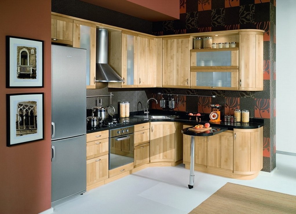 Кухонные гарнитуры фото дизайн угловые со встраиваемой техникой